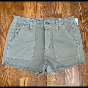 AE Khaki Green Button Fly Shorts